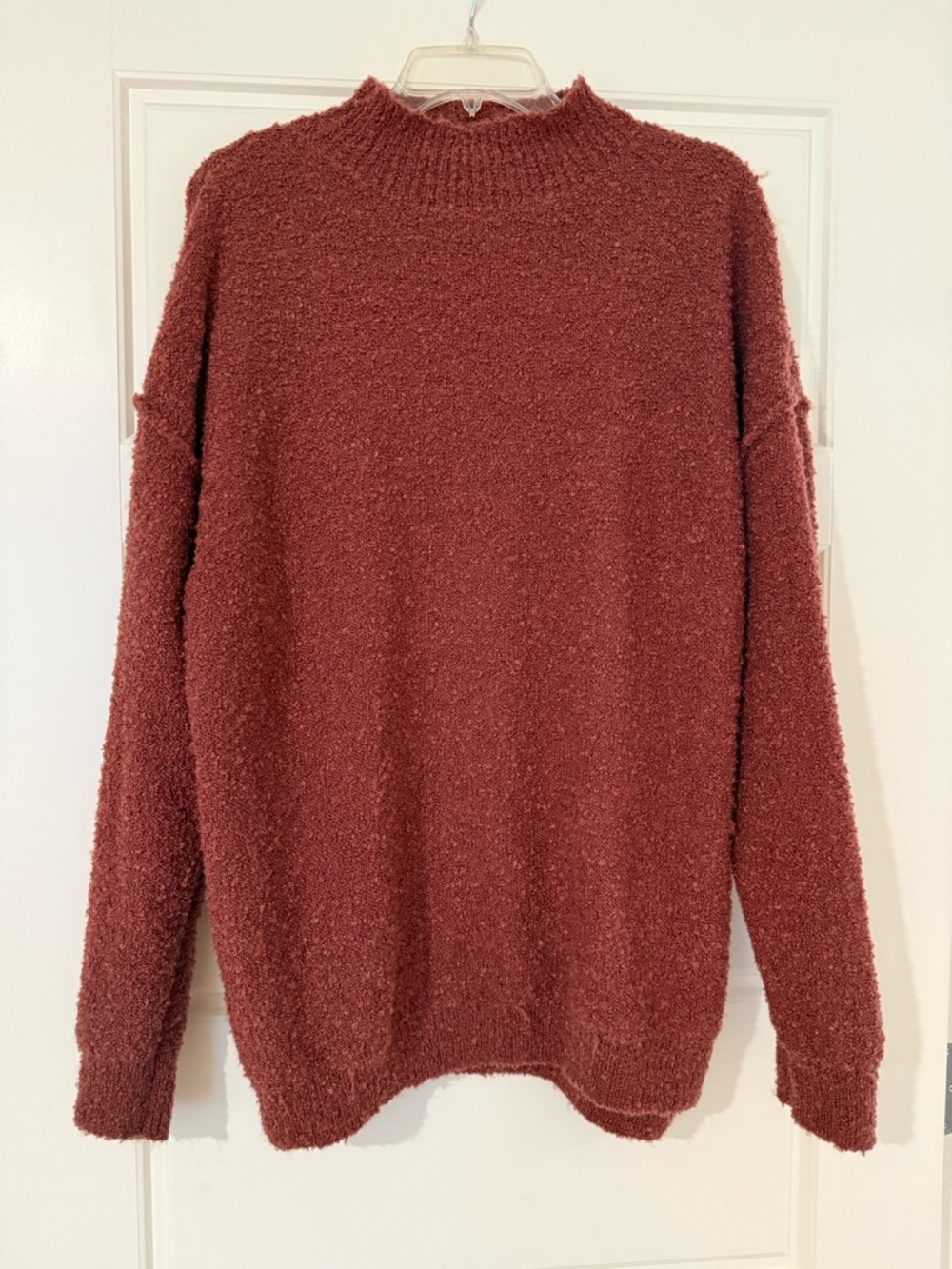 Altar'd State Rust Bouclé Turtleneck Sweater